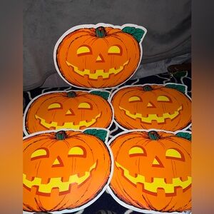 Pumpkin Placemats Excell Halloween 5 Vinyl  Jack O Lantern Pumpkin Vintage